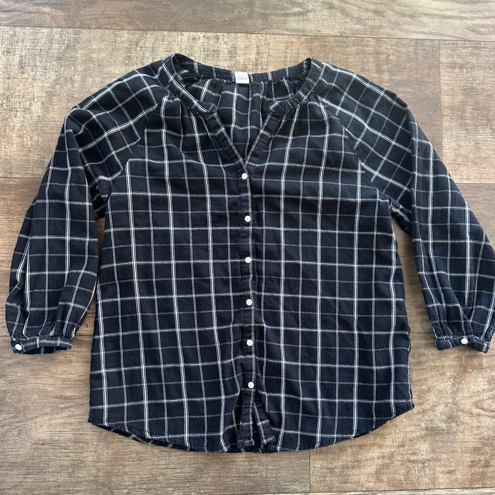 old navy plaid button front shirt